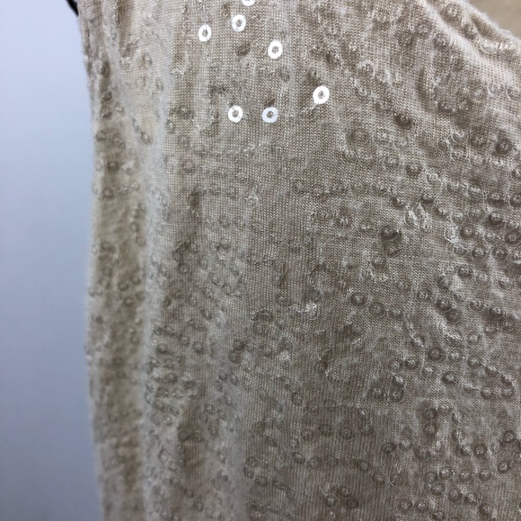 Talbots cream colored sequin front tank top MP - Picture 2 of 7